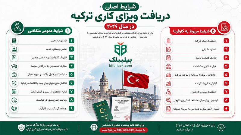 شرایط اصلی ویزای کار در ترکیه
