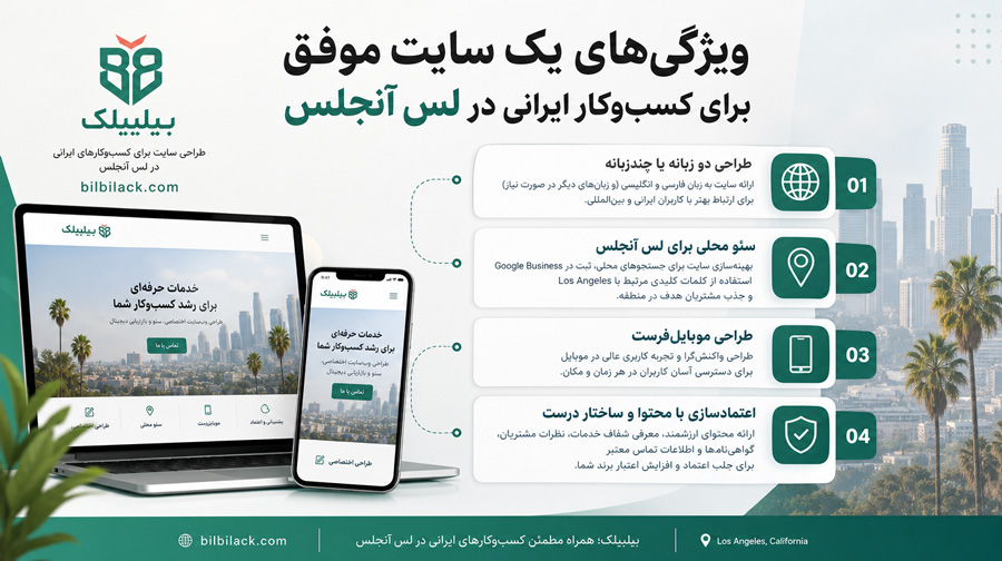 ویژگی‌های یک سایت موفق برای کسب‌وکار ایرانی در لس آنجلس